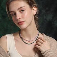 Collier tennis multicolore en zircon cubique plaqué or blanc 14 carats, zircon cubique rond de 3 mm, imitation diamant, pour femmes et hommes