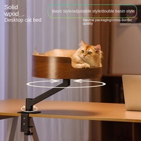 Lit pour chat rotatif à 360 degrés, à fixer sur un bureau, nid de repos surélevé, plateforme de sommeil pour chat réglable en hauteur, pour chats d'intérieur