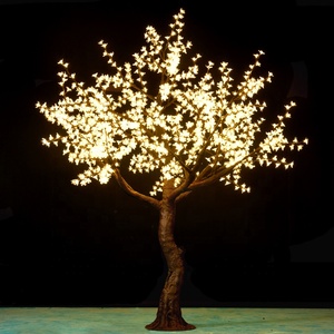 <span class=keywords><strong>Arbre</strong></span> de <span class=keywords><strong>cerisier</strong></span> artificiel illuminé à <span class=keywords><strong>LED</strong></span> blanc chaud de 9 pieds, décoration de jardin paysagère imperméable en métal IP65 pour l'extérieur - Product Image 1