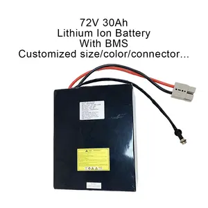 72V 30Ah 2160Wh 21700 18650 Rechargeable Li-ion Battery Customized 24V 36V 48V 20Ah 40Ah 50Ah 60Ah E-bike Lithium Battery Pack