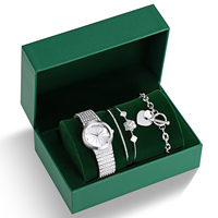 Jam tangan wanita mewah, jam tangan wanita mewah, kalung cincin, anting-anting, berlian imitasi, modis, gelang, hadiah