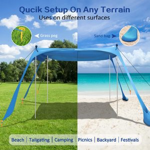 Sun Shelter Beach <b>Canopy</b> <b>Tent</b> 200x200cm Quick Setup Outdoor Camping Park Use - Product Image 2