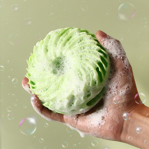 Brosse de bain ronde en silicone, double face, à poils doux, pour adultes et enfants - Product Image 4