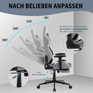 Chaise de bureau <span class=keywords><strong>gamer</strong></span> inclinable à 360 degrés, entièrement personnalisable, nouvelle, meilleure chaise de bureau, <span class=keywords><strong>fauteuil</strong></span> réglable, revêtement beige - Product Image 5