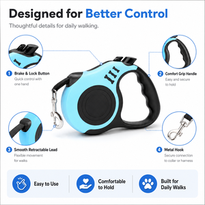 Wholesale 3M/5M Premium Luxury Logo Heavy Duty Adjustable <b>Dog</b> <b>Leash</b> Lead Strap Automatic Pet Retractable Collars <b>Dog</b> Accessories - Product Image 3