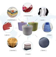 Fil à tricoter et à tisser de bonne résistance, 50% coton 50% polyester mélangé, prix compétitif, fil cardé recyclé à la fin de la perruille