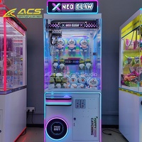 Machine à griffes à monnayeur ACS avec cabinet métallique pour la distribution de peluches, jeu d'arcade