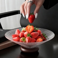 Plateau décoratif de luxe en plastique transparent pour fruits, bonbons, snacks et noix, idéal pour les fêtes de mariage et le salon