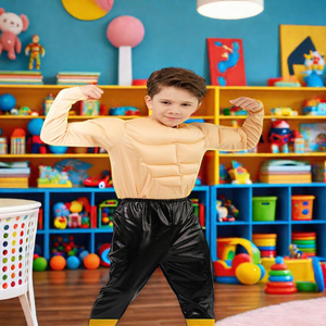 उच्च गुणवत्ता वाले किड्स बॉय मसल कॉस्टयूम पॉलिएस्टर हैलोवीन कॉसप्ले सूट पायलट कैरेक्टर पैटर्न मिश्रित आकार में उपलब्ध है - Product Image 6