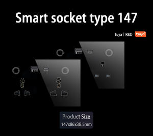 147*86 Reino Unido UE EE. UU. Smart Zigbee Tuya Universal doble toma de corriente con 2 USB tipo C PD para Alexa <span class=keywords><strong>Google</strong></span> Alice Smart Socket Remote - Product Image 3