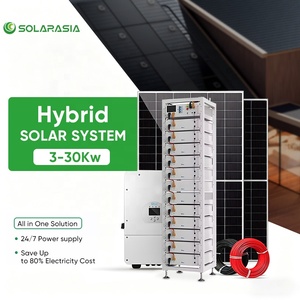 Système complet de panneaux solaires hybrides 5 kW 10 kW 15 kW 20 kW 30 kW, système d'énergie <span class=keywords><strong>solaire</strong></span> domestique tout-en-un avec batterie - Product Image 1
