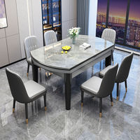 Ensemble table et chaises pliantes en pierre frittée, mobilier convertible moderne en bois massif pour petit appartement