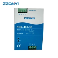 ZGQNYI NDR-480-48 480W 48V 10A 85-264VAC Modul Catu Daya Rel DIN SMPS AC-DC Output Tunggal untuk Peralatan Medis CE