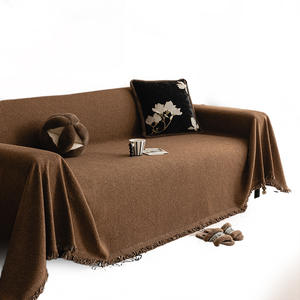 Funda de Sofá de Imitación de Cachemira, Color Sólido, con Borlas, de una Pieza, Lavable, Modular, para Todas las Estaciones - Product Image 1