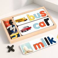 Juguete Educativo Temprano de Madera con Letras del Alfabeto, Caja de Rompecabezas para Niños, Aprendizaje de Lectura, Ortografía y Pensamiento Cognitivo