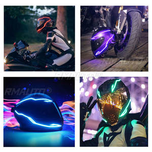 Kit de modification de lumière froide pour casque de moto, bande lumineuse clignotante, autocollant lumineux, lumières LED pour la conduite nocturne, décoration de casque de moto - Product Image 3