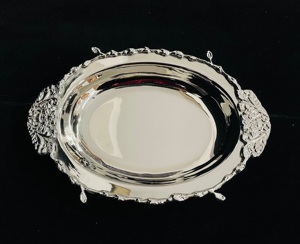 Assiette de service ovale en argent de haute qualité, design classique en métal poli, durable, pour les fêtes, vendeur d'Inde - Product Image 5