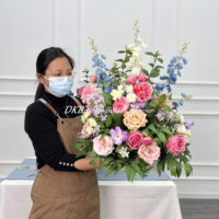 Bouquet de fleurs artificielles en soie blanc et vert réaliste de qualité supérieure pour centre de table, idéal pour mariage, remise de diplôme et décoration de pilier de Thanksgiving