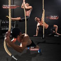 Corde d'escalade pour entraînement, exercice de gym, diamètre 1,5, 10-50 pieds, fitness, entraînement de force, adulte, intérieur/extérieur, en chanvre, supporte 1000 kg