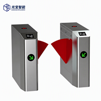 Portillon à ailes rétractables automatiques avec système biométrique et capteur anti-écrêtlement, pour bâtiments de bureaux intelligents