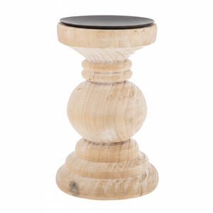 Portavelas de madera pulido a mano para ideas de decoración interior con estilo y decoración de configuración de inspiración de iluminación rústica cálida - Product Image 1