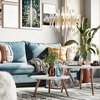 Vente en gros de chandelier moderne et simple en verre avec branches d'or chandelier américain créatif à 8 lumières pour le salon et la chambre à coucher