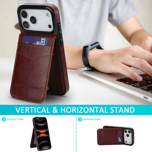 Étui portefeuille en cuir PU de conception professionnelle avec fentes pour cartes et support rabattable pour <span class=keywords><strong>iPhone</strong></span> 17 Air 16 15 14 13 12 11 Pro Max - Product Image 3