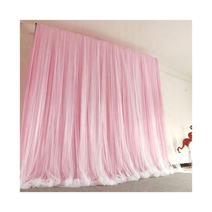 Moderno blanco gasa tela tubo cortina telón de fondo techo cortinas boda decoraciones cortinas y cenefas - Product Image 1