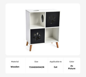 Bac à <span class=keywords><strong>litière</strong></span> pour <span class=keywords><strong>chat</strong></span> Fabrication Certificat FSC Accessoires pour <span class=keywords><strong>chat</strong></span> blanc <span class=keywords><strong>Litière</strong></span> pour meubles pour animaux de compagnie Hide-Away Cat Cabinet Box - Product Image 3