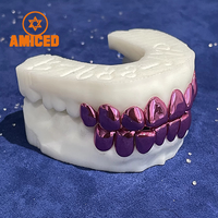 Dents Hip Hop en émail blanc Grillz Top 6 Bottom 6 Design classique Grillz