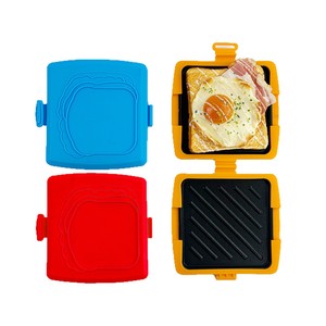 Griglia per Sandwich in Silicone Quadrata per Microonde con Tre Teglie Sostituibili per Toast, Colazione e Cottura Rapida - Product Image 5