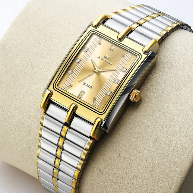 2521 VAVAVOOM Brand New Couple's Stainless Steel Strap Waterproof Quartz Movement Watch White-Collar Hot Business Men's Watch