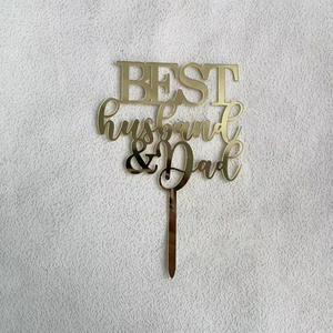 Ins vent gâteau décoration accessoires joyeux anniversaire gâteau Topper mari femme <span class=keywords><strong>maman</strong></span> et papa anglais lettre acrylique gâteau Topper - Product Image 4