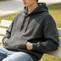 Jaket Hoodie Katun Berbahan Beludru Hangat dengan Bordir Rantai