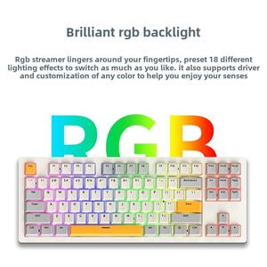 Ajazz AKC087 <b>key</b> mechanical gaming keyboard dual mode RGB 2.4G computer wireless keyboard - Product Image 5