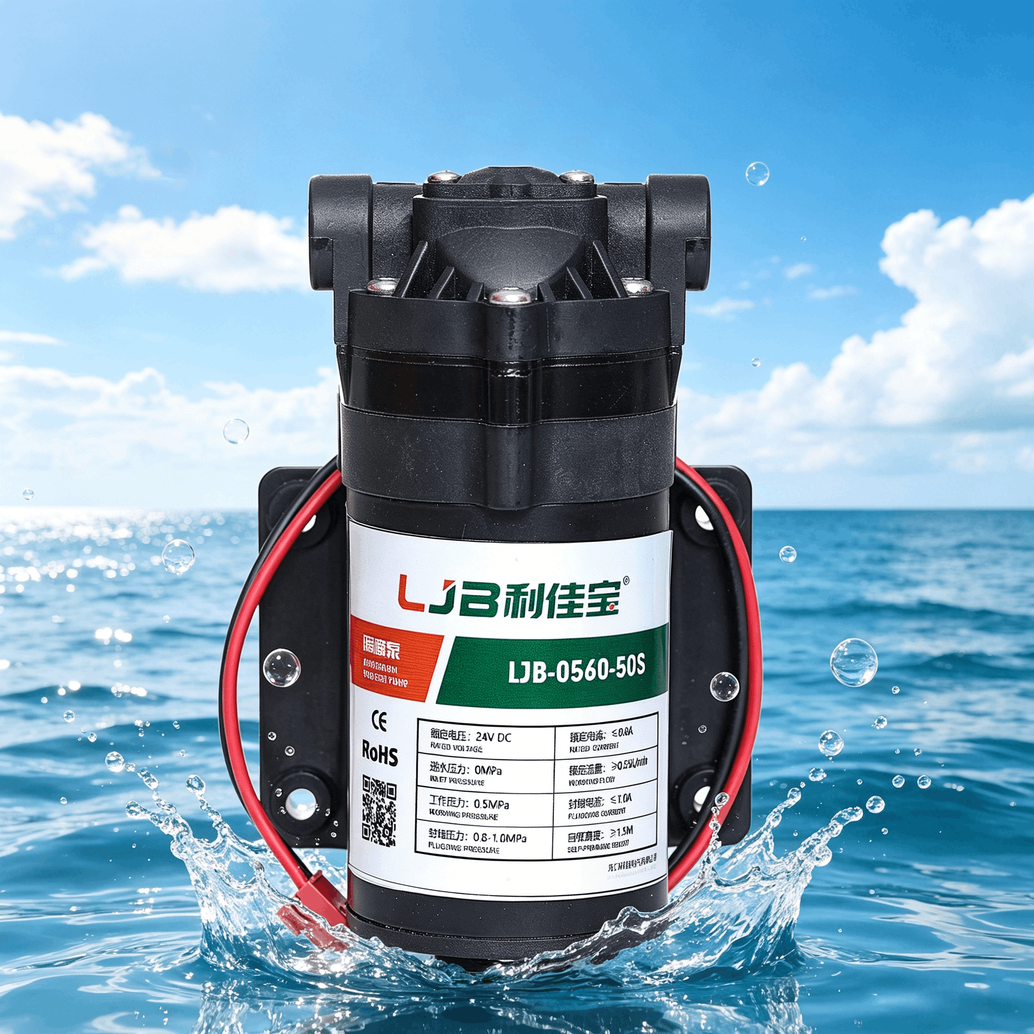 OEM LJB0560-50s 24V DC Motor Small Diaphragm Pump 50 Gallon Low Carbon Steel Shell Booster Forfor Water Purification Machine