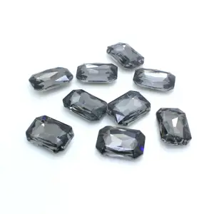 Fashion New Product Grey Color Rectangle Shape Glass Gemstones Synthetic Stones