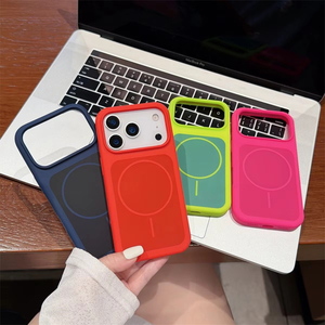 Funda Magnética de Silicona Líquida Colorida para Teléfono Móvil iPhone 18 17 Air 16 15 Pro Max, Textura de Lino, Mate, Goma, Cubierta Trasera con IA - Product Image 2