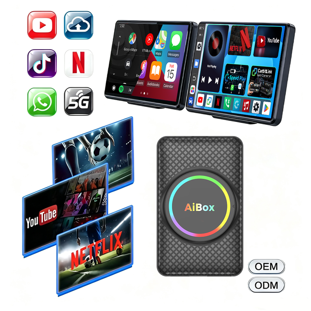 Wireless CarPlay Ai Box Android 14 System 2G+16GB, Download Any Application,Split Screen, Built-in Youtube/Netflix,Plug& Play
