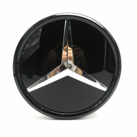 Emblème de calandre avant 3D effet miroir pour Mercedes-Benz Classes A, B, C, E, GLC, GLE, GLS (modèles W205, W213) – Badge noir et argenté effet miroir