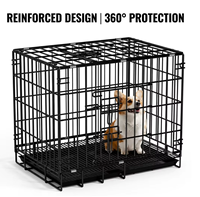 Cage pliable en fer pour animaux de compagnie, cage pour chien, niche pour chat, enclos métallique carré, respirant, utilisation en intérieur, plateau en plastique simple et moderne