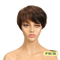 Perruque brésilienne lisse, coupe courte Pixie pour femmes noires, postiche chevelure bouclée, qualité européenne, prix bon marché, offre spéciale