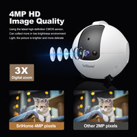 Cámara Inteligente para Mascotas 4MP HD con Seguimiento Automático en Todo el Hogar, Comunicación Bidireccional por Voz, Monitoreo Remoto a través de Smartphone, Cobertura de 360°
