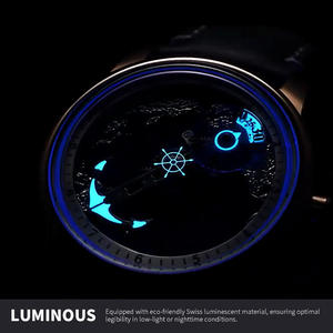 Montre mécanique automatique de luxe pour homme SM1089, cadran bleu émaillé, design en forme d'ancre, super lumineuse, avec fonction de navigation cartographique. - Product Image 5