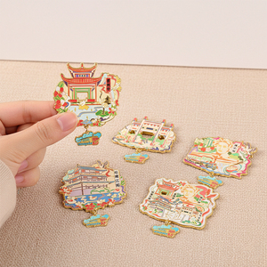 Magnete per Frigorifero Personalizzabile DIY con Punti Panoramici di Changsha, Souvenir Creativo e Culturale, Decorazione per la Casa, Adesivo Magnetico - Product Image 1