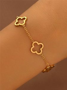 Conjunto de Brazaletes Apilables de Acero Inoxidable con Baño de Oro de 18K, Diseño de Uñas y <span class=keywords><strong>Amor</strong></span>, Joyería de Moda - Product Image 6