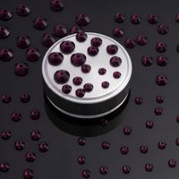 Cuentas de diamantes de imitación de resina epoxi de terciopelo morado de 5 mm con orificio central para coser, marca YAXI, para la fabricación de prendas de vestir