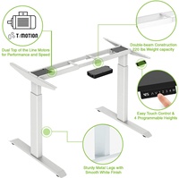 Economic Single Motor Uplift Height Adjustable Study Table Sit Stand Electric Lifting Office Desk White
