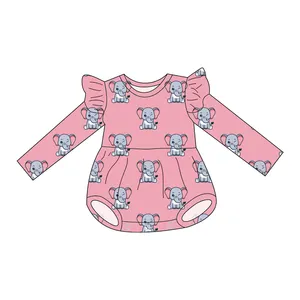 Новое поступление, детская одежда на заказ для новорожденных, комбинезон со слоном и пузырями для маленьких девочек
