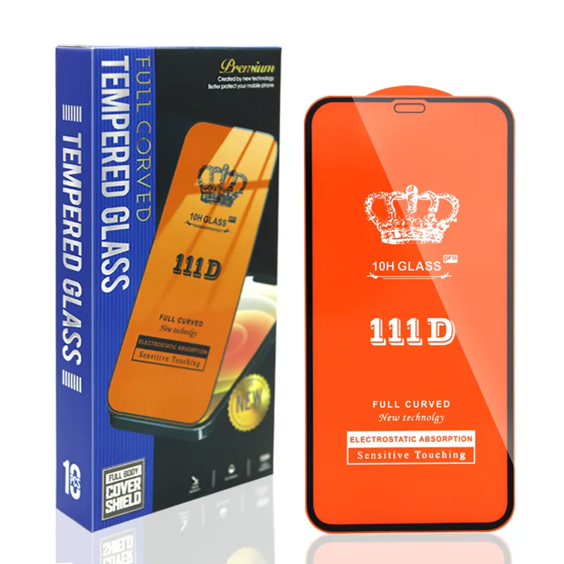 111D Full Glue Full Cover Tempered Glass Screen Protector For Iphone 11 12 13 Mini Pro Max Screen Protector Film For Iphone 13